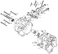 Crankcase + Inlet Pipe