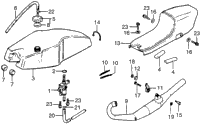 Fuel Tank + Seat + Muffler