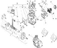 Cylinder Head, Cylinder, Piston, Crankshaft