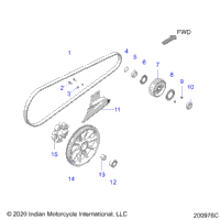 Drive Train, Drive Sprocket, Belt & Guard N21tcbbb All Options