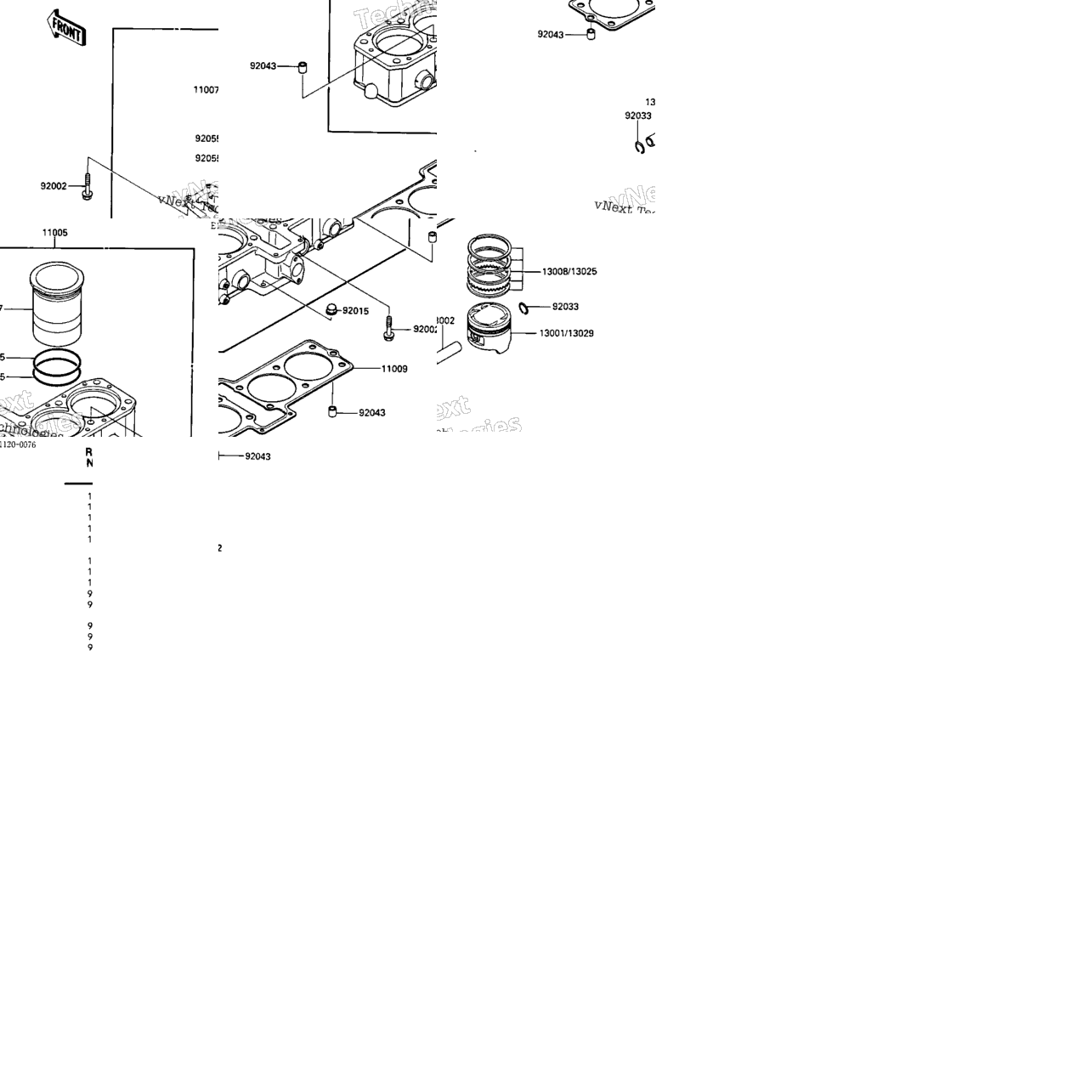 Cylinder/Pistons (E/No.037153-)
