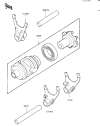 Gear Change Drum & Forks ('84 A2)