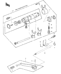 Gear Change Mechanism ('80-'81 C1/C2)