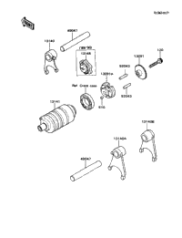 Gear Change Drum/Shift Fork(S) (37745-)