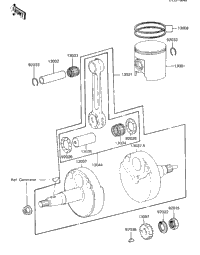 Crankshaft/Piston ('84 Kx80-E2)