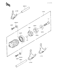 Gear Change Drum & Forks ('83 Kx250-C1)