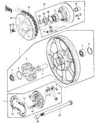 Rear Wheel/Hub/Brake/Chain ('80-'81 C1/C