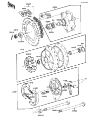 Rear Hub/Brake/Chain ('82-'83 Ke175-D4/D