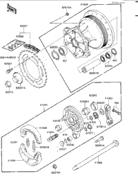Rear Hub/Brake/Chain ('84 Kx250-C2)