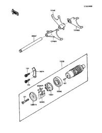 Gear Change Drum/Shift Fork(S)