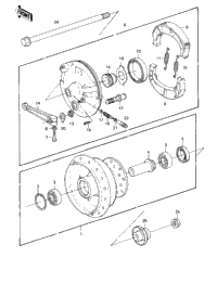 Front Hub/Brake ('80-'81 Ke175-D2/D3)