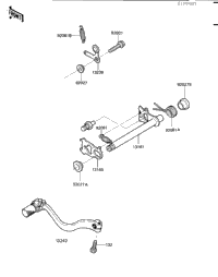Gear Change Mechanism ('84 Kx250-C2)