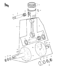 Crankshaft/Piston ('80-'81 Ke175-D2/D3)