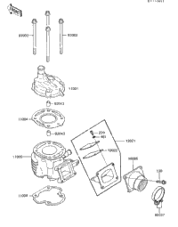Cylinder Head/Cylinder/Reed Valve ('85 K