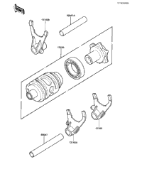 Gear Change Drum & Forks ('83 A1)