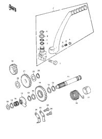 Kickstarter Mechanism ('80-'81 Ke175-D2/
