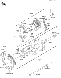 Rear Hub/Brake/Chain ('84 Kx80-E2)