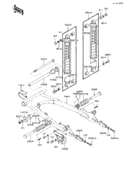 Swing Arm/Shock Absorbers ('82-'83 Ke175