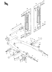 Swing Arm/Shock Absorbers ('80-'81 Ke175
