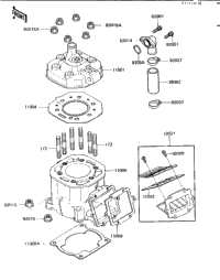 Cylinder Head/Cylinder/Reed Valve ('84 K