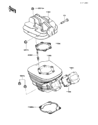 Cylinder Head/Cylinder/Reed Valve ('83 A