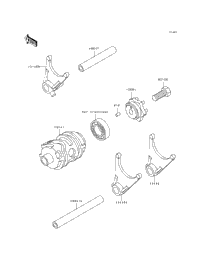 Gear Change Drum/Shift Forks