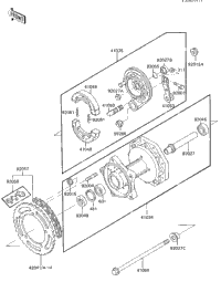 Rear Hub/Brake/Chain ('85 Kx80-E3)