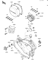 Engine Covers/Water Pump ('84 Kx250-C2)