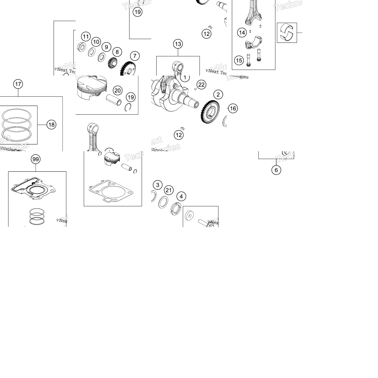 Crankshaft, Piston