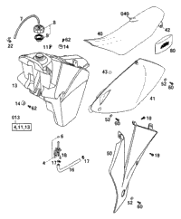 Tank, Seat, Covers Sx