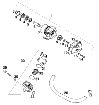 Waterpump, Thermostat