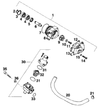 Waterpump, Thermostat