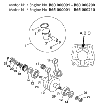 Crankshaft, Piston (B60 000001-B60 000200,B65 000001- B65 000210)