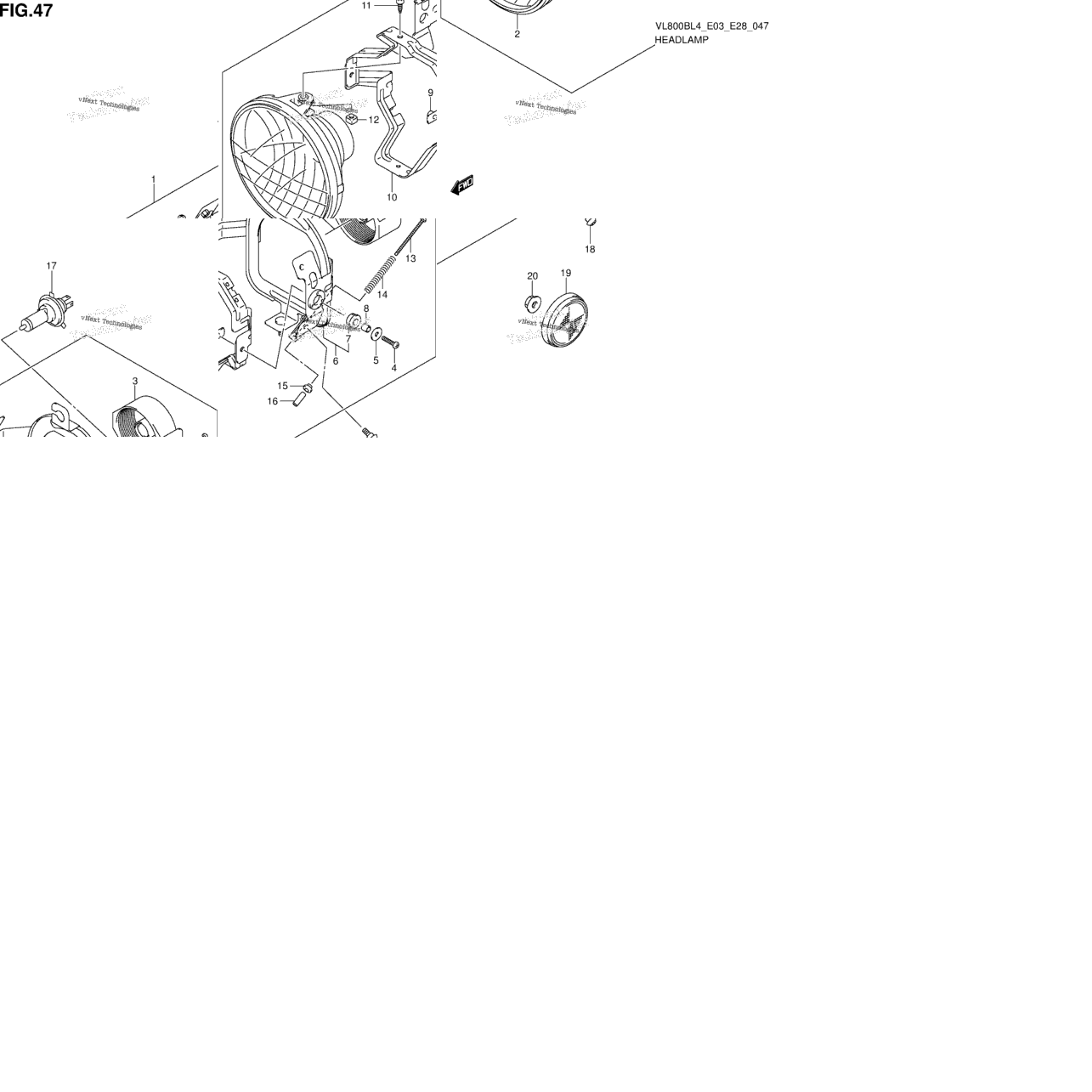 Headlamp Assy (Vl800bl4 E28)