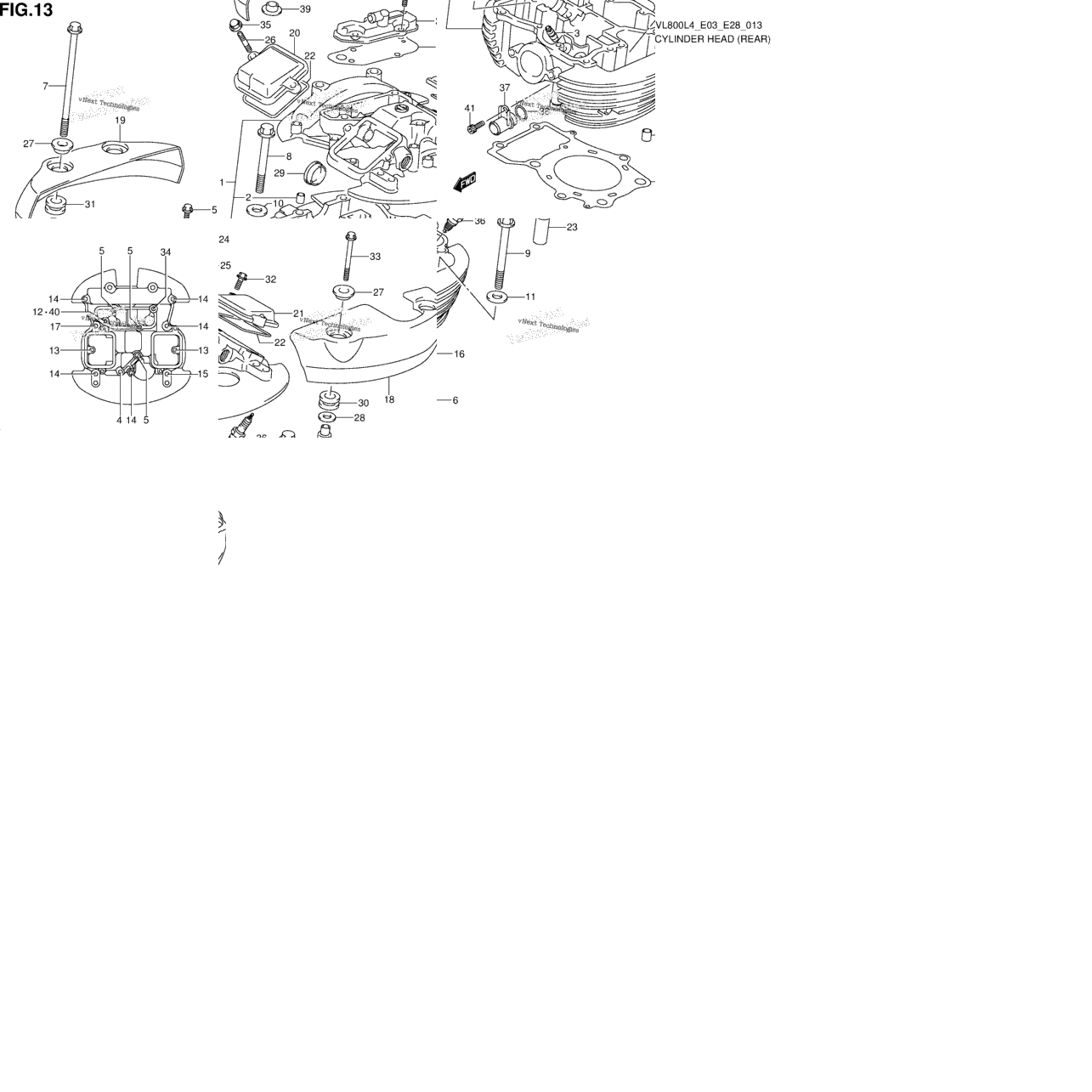 Cylinder Head (Rear) (Vl800l4 E33)