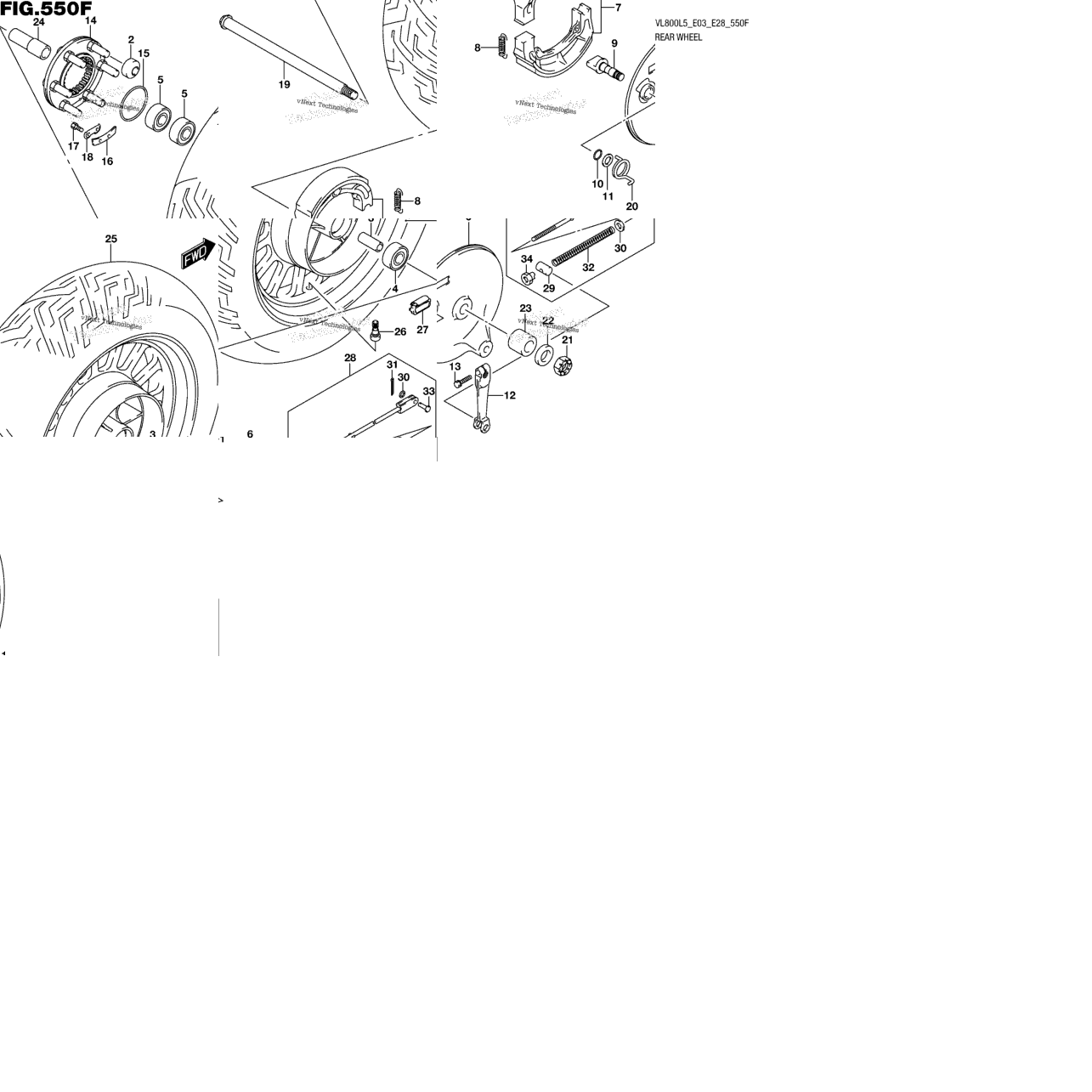 Rear Wheel (Vl800bl5 E28)