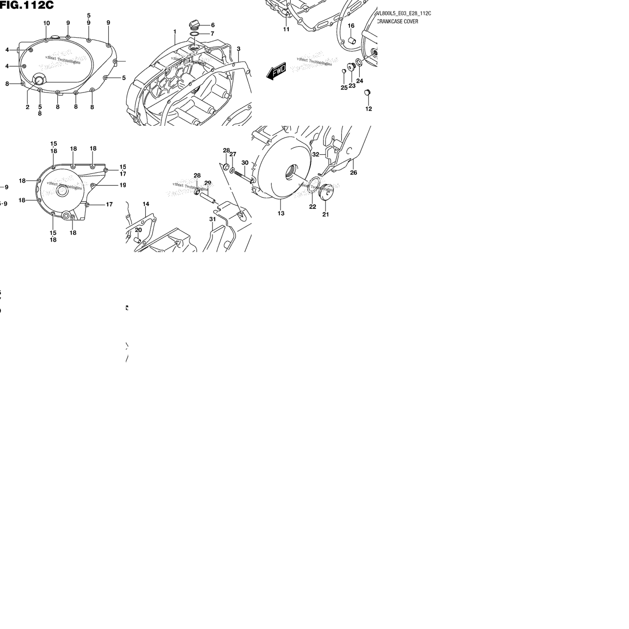Crankcase Cover (Vl800tl5 E03)