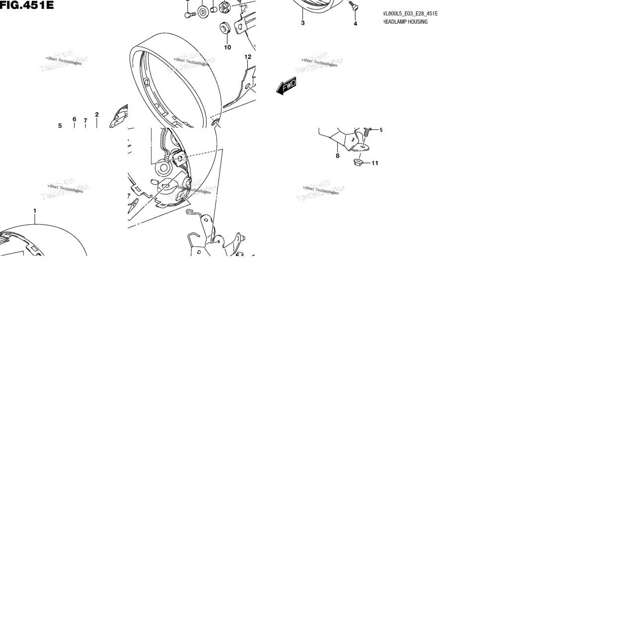 Headlamp Housing (Vl800tl5 E33)
