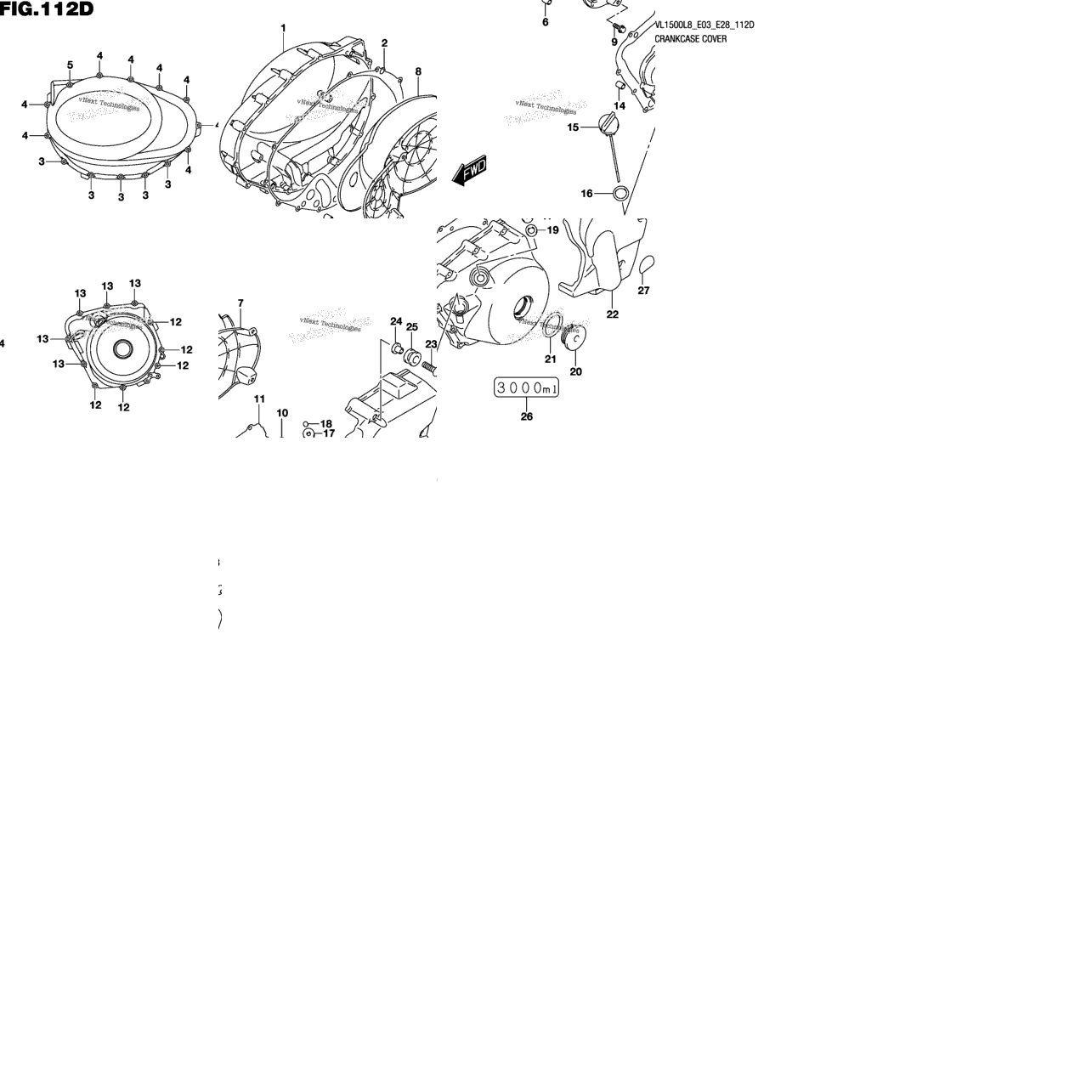 Crankcase Cover (Vl1500btl8 E28)