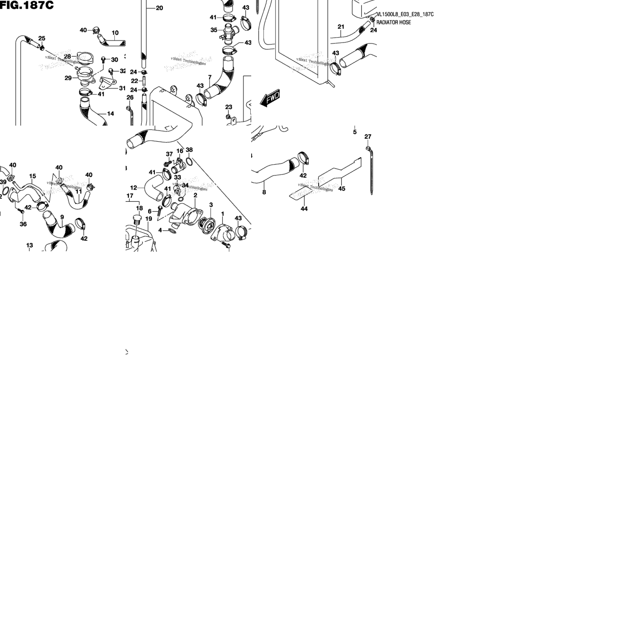 Radiator Hose (Vl1500bl8 E33)