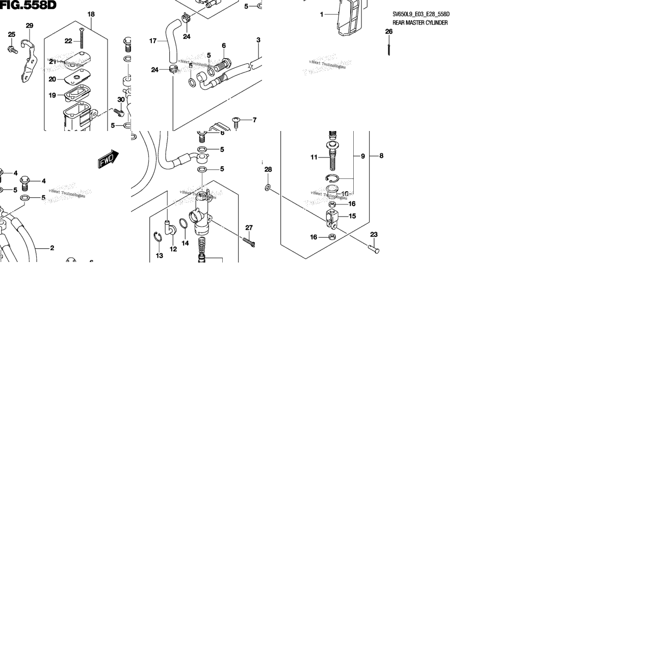 Rear Master Cylinder (Sv650al9 E33)