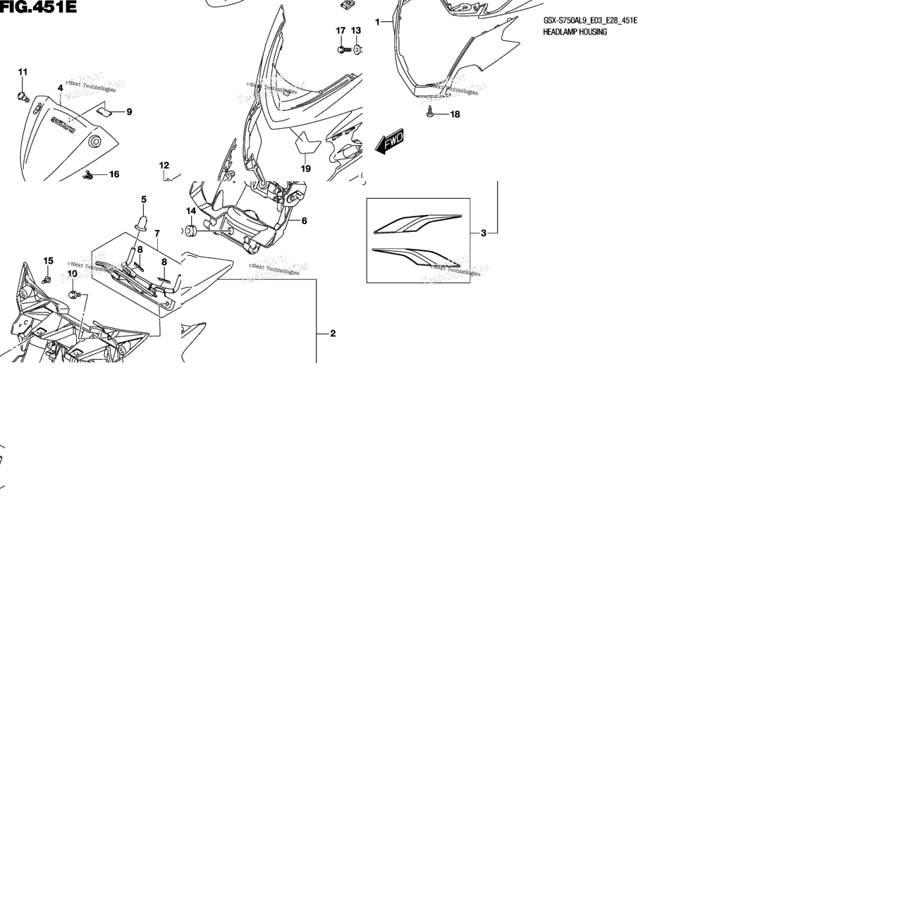Headlamp Housing (Gsx-S750yal9 E33)