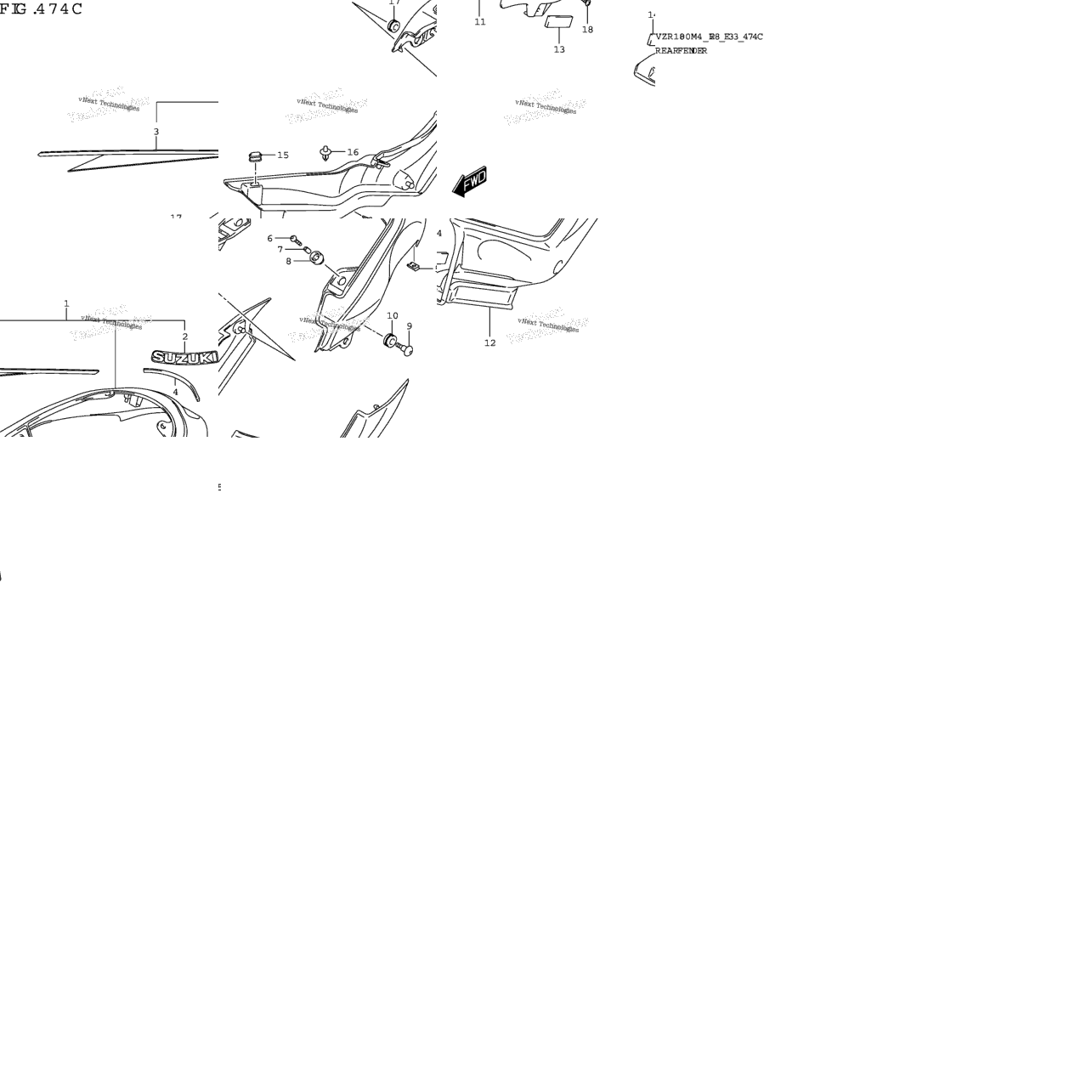 Rear Fender (Vzr1800bz)(Kel)