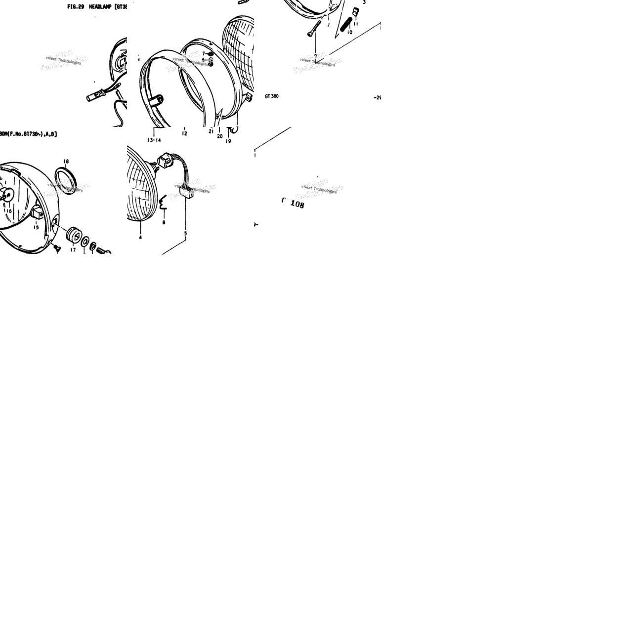 Headlamp [Gt380m(F.No.81738-)