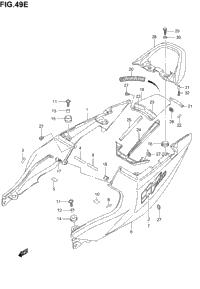 Seat Tail Cover (Sv1000k5) Not For U.S. Market