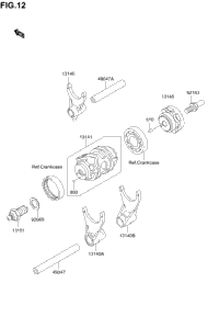 Gear Change Drum/Shift Fork