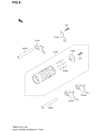 Gear Change Drum/Shift Fork
