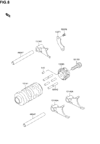 Gear Change Drum/Shift Fork