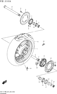 Rear Wheel (Gsx-S750,Gsx-S750a)