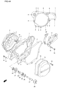Crankcase Cover-Water Pump (Model W/X/Y)